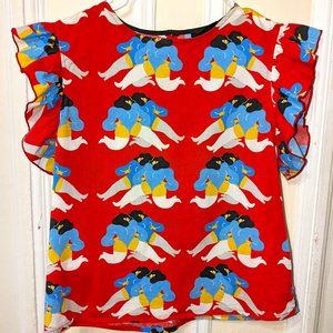 NOOWORKS Double Ladies Ruffle Top size: M